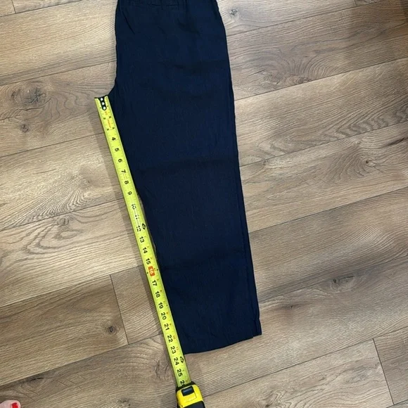 J. Jill Women’s Linen Stretch 3/4 Pants Pockets Navy Blue Size M - Picture 7 of 8